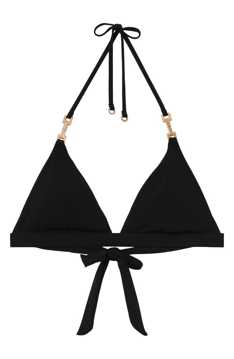 Reiss Riah Triangle Bikini Top, Alternate, color, Black