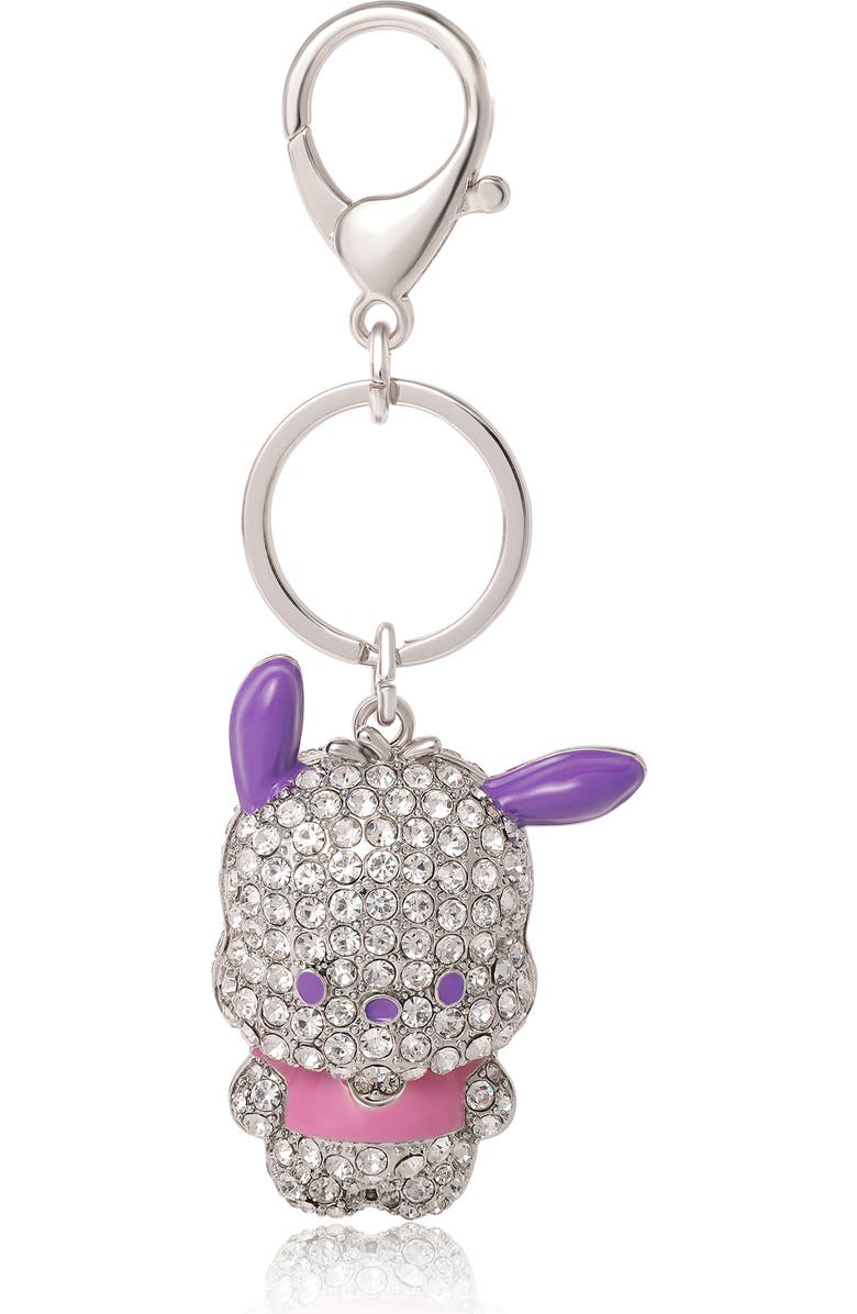 Hello Kitty Pochacco Pavé Keychain Bag Charm, Main, color, Clear, Multi