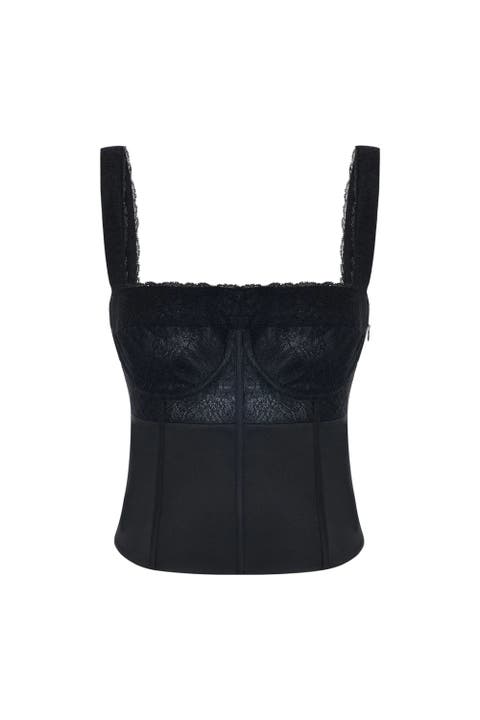 Daydreamers Satin Corset With Lace Detail