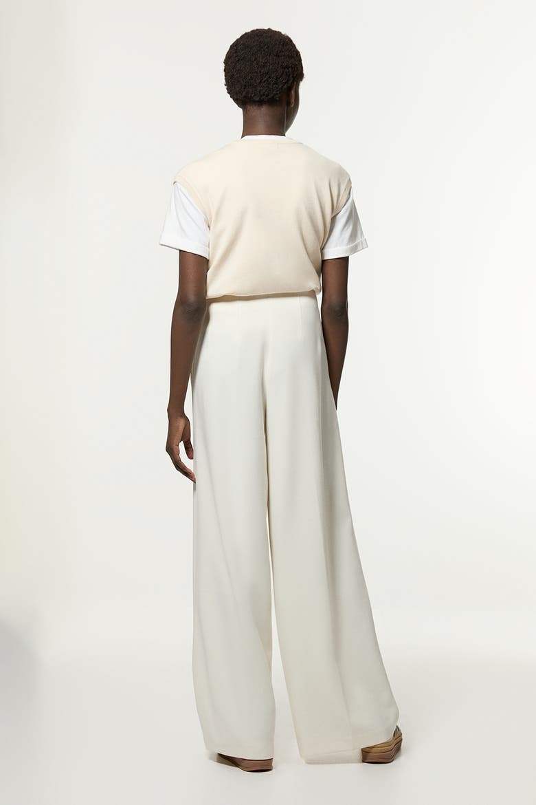 Essential Wide Leg Tailored Trouser, Alternate, color, Ivory