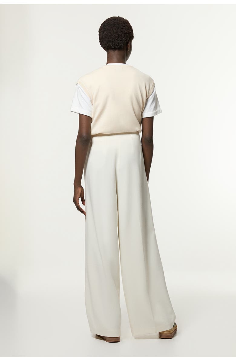Karen Millen Essential Wide Leg Tailored Trouser, Alternate, color, Ivory