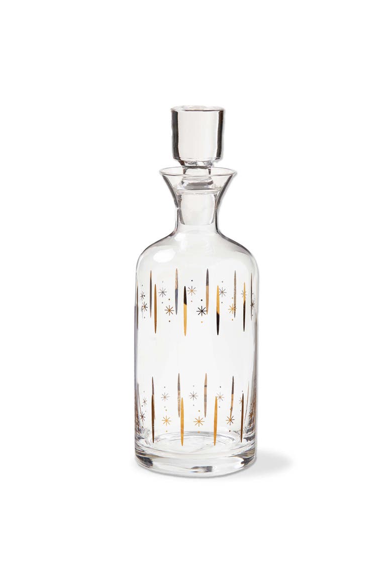 Starlight Gold Glass Decanter Beverage Server for Bar Decor, Main, color, Gold