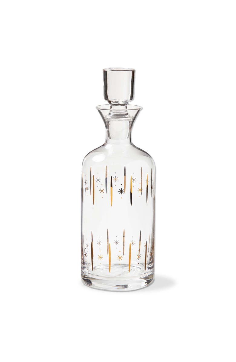 tag Starlight Gold Glass Decanter Beverage Server for Bar Decor, Main, color, Gold