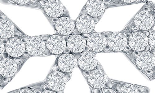 Simona Snowflake Cubic Zirconia Pendant Necklace & Stud Earrings Set In Silver