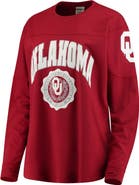 PRESSBOX Women's Crimson Oklahoma Sooners Edith Long Sleeve T-Shirt