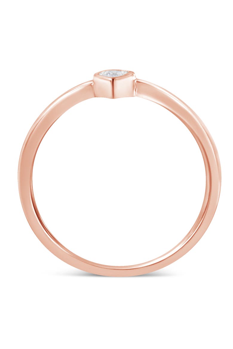 14K Rose Gold Plated Silver Diamond Accent Teardrop Pear Shaped Ring, Alternate, color, Rose Gold over Silver