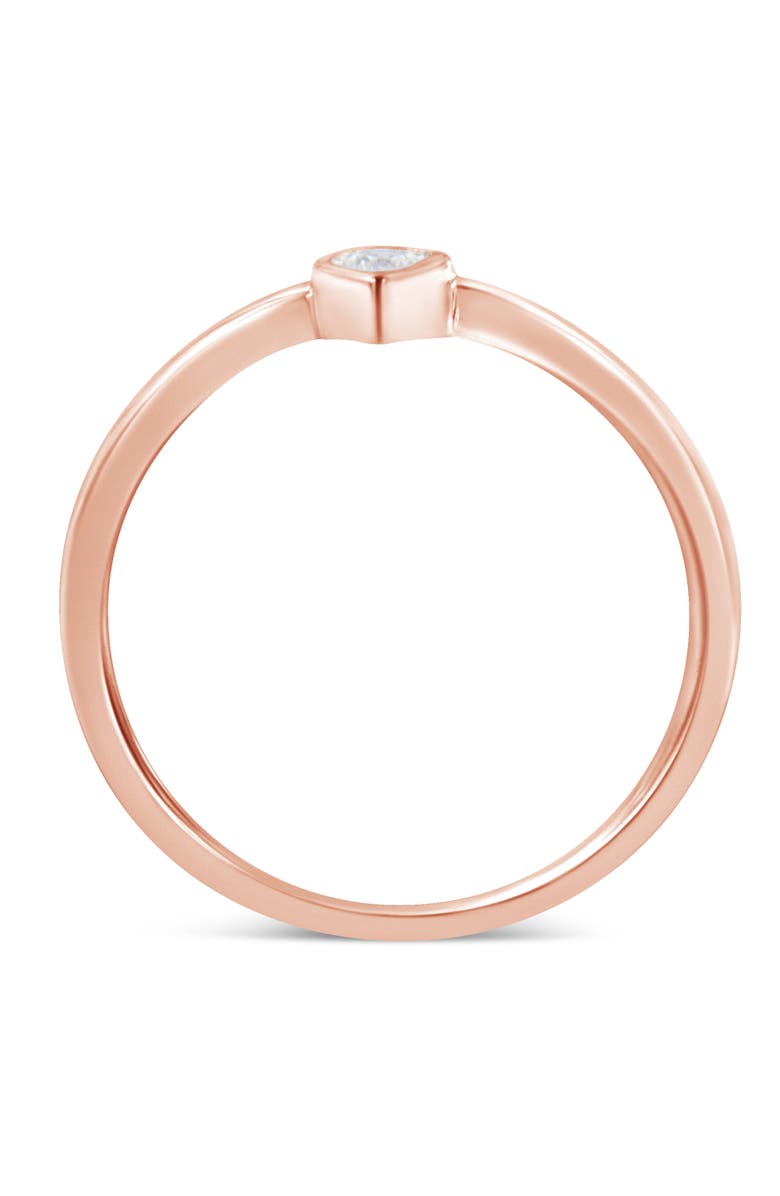 Haus of Brilliance 14K Rose Gold Plated Silver 1/20 Cttw Diamond Teardrop Pear-Shaped Ring, Alternate, color, Rose Gold Over Silver