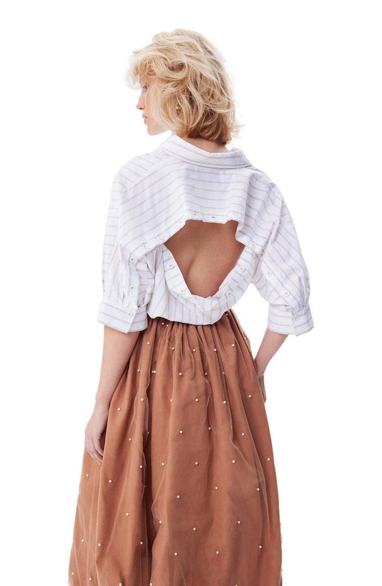 THEO The Label Echo Back Button Dolman Shirt, Alternate, color, 