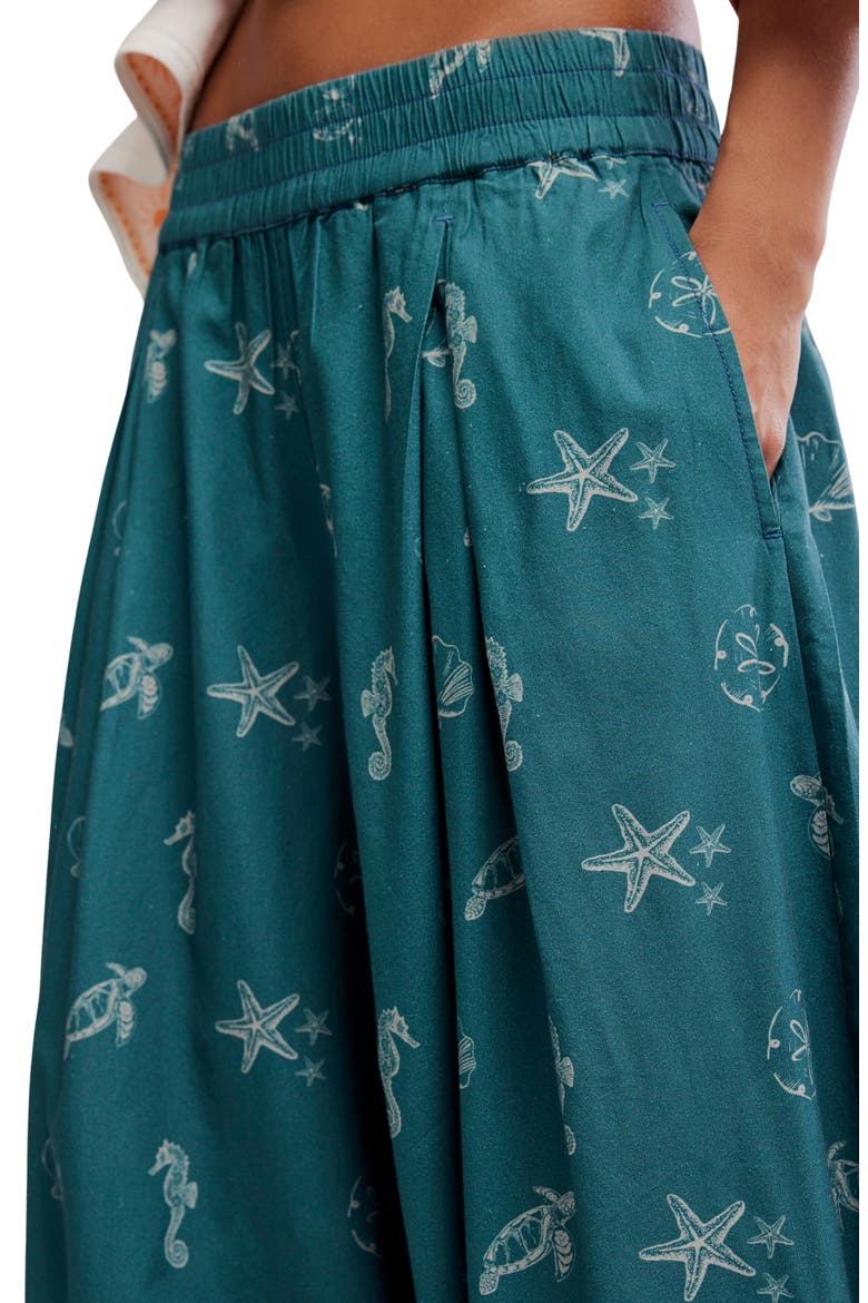 Moonflowr Cotton Blend Balloon Pants, Alternate, color, UNDER THE SEA