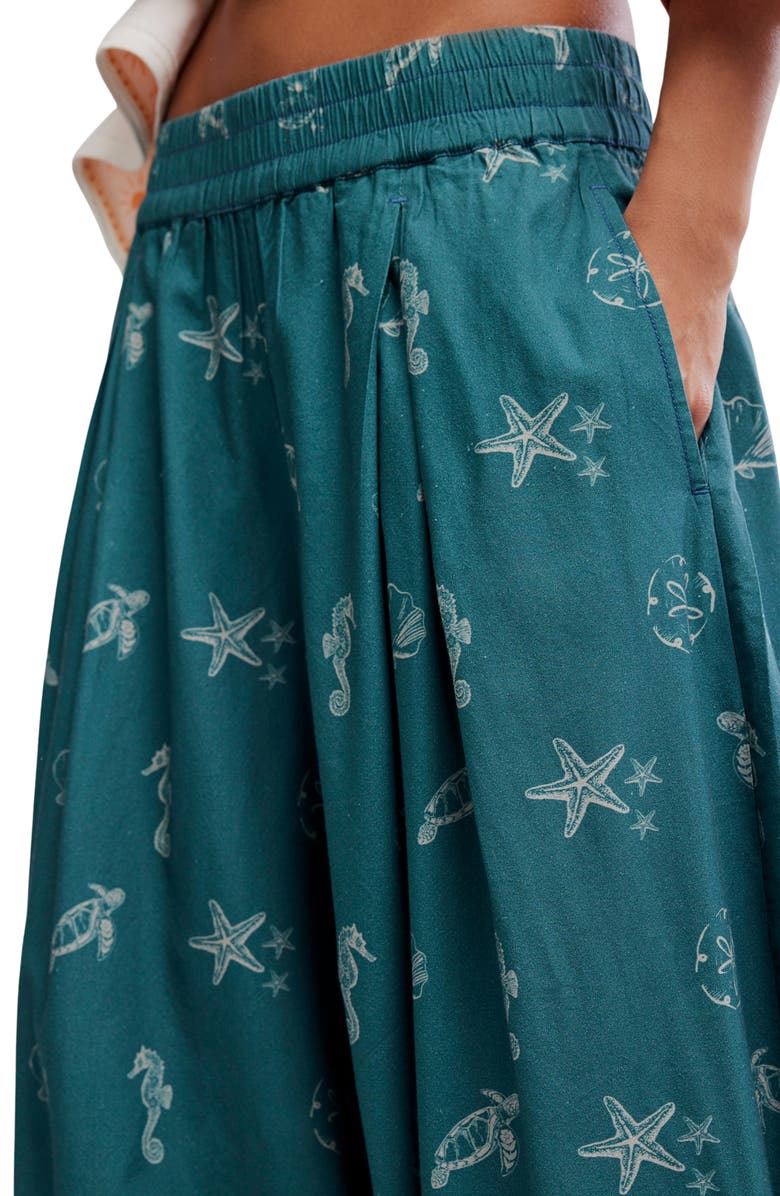 Free People Moonflowr Cotton Blend Balloon Pants, Alternate, color, Under The Sea