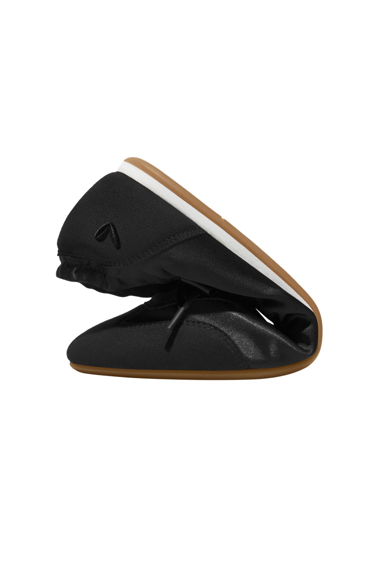 VIVAIA Round-Toe Satin Sneakerina, Alternate, color, Black