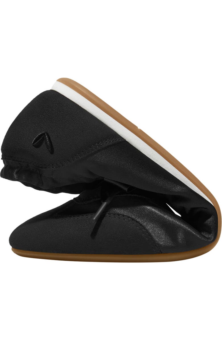 VIVAIA Round-Toe Satin Sneakerina, Alternate, color, Black