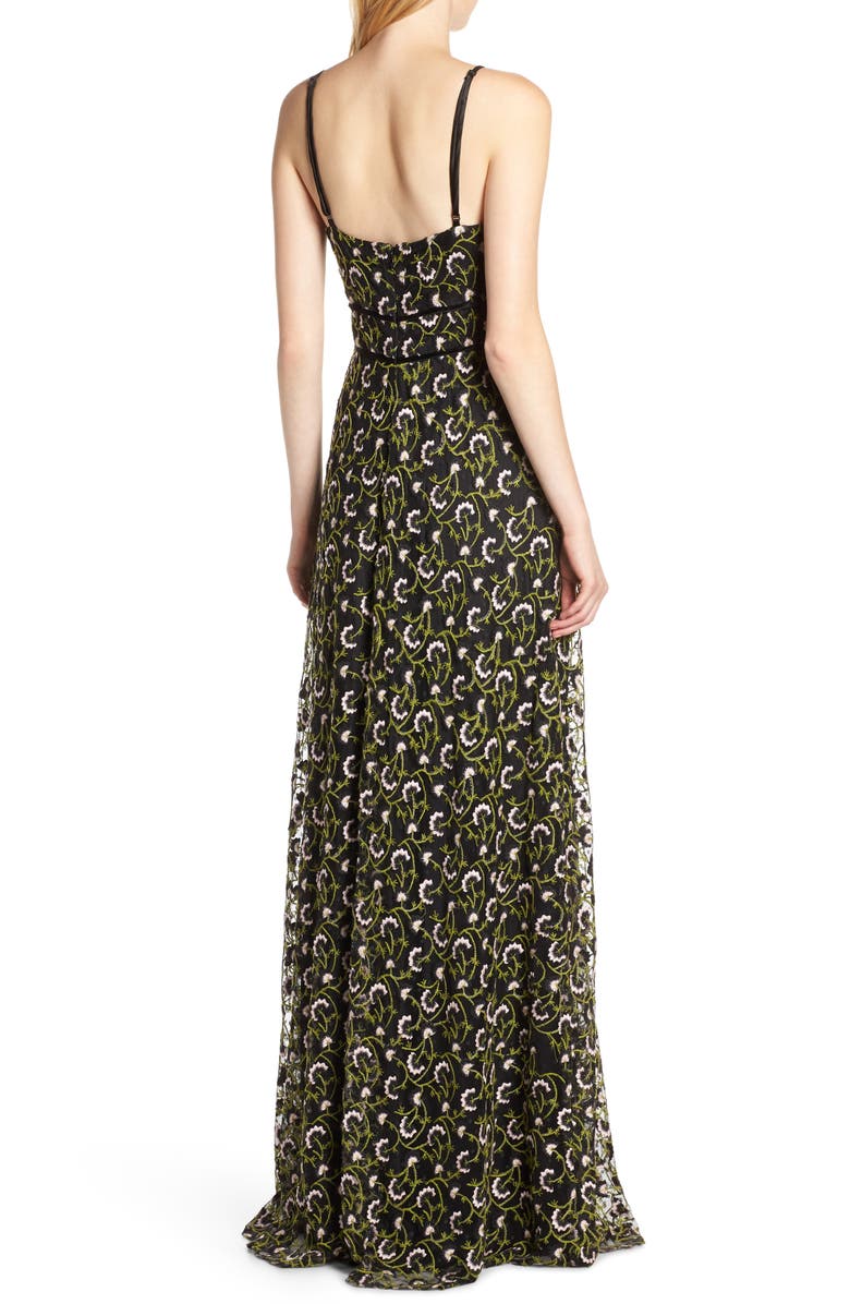 Jill Jill Stuart Floral Embroidered Lace Maxi Dress, Alternate, color, Black Multi
