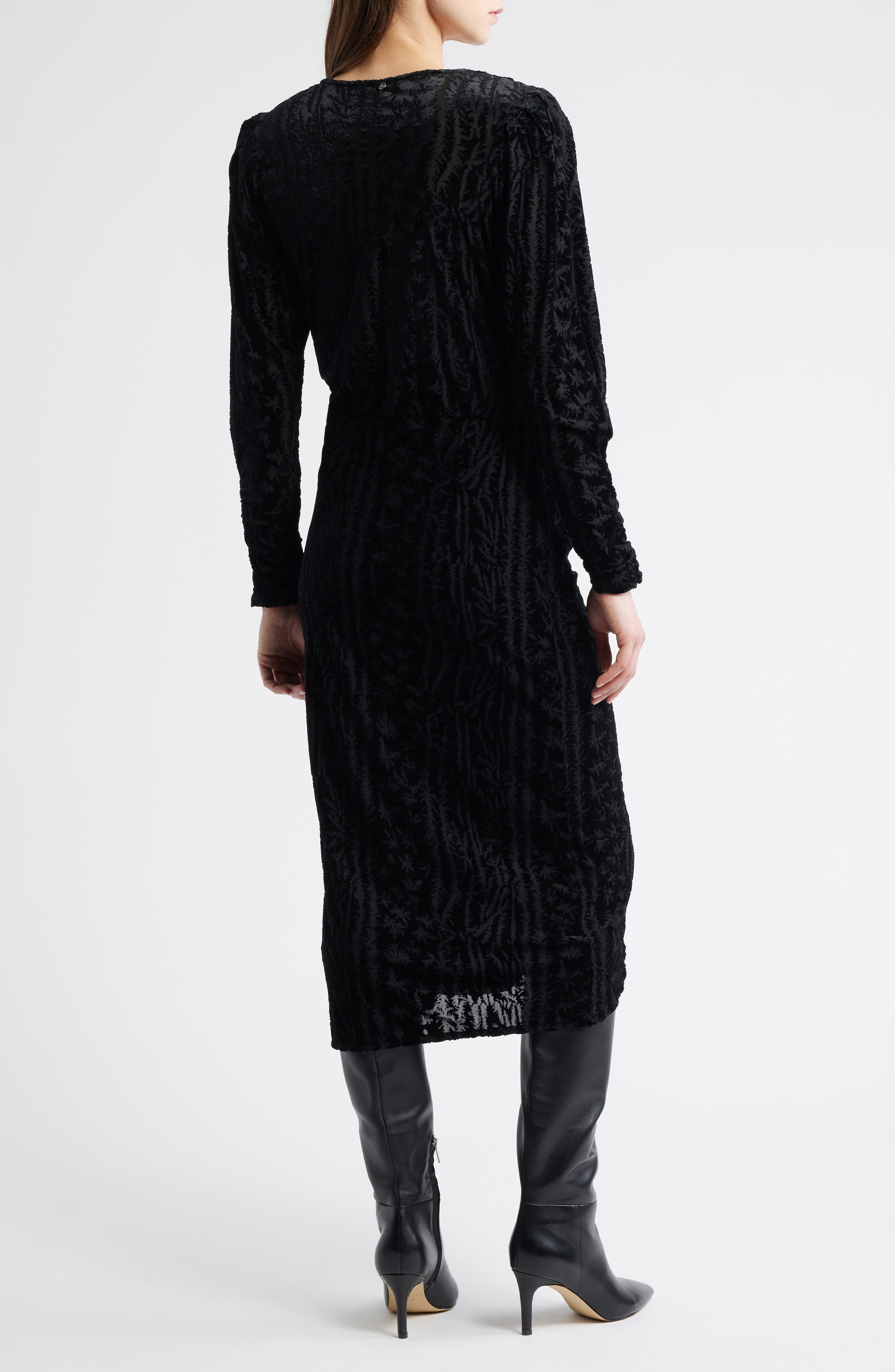 Efilo Long Sleeve Burnout Dress - image 2