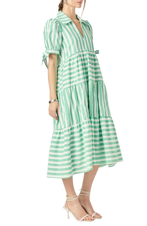 ENGLISH FACTORY ENGLISH FACTORY STRIPE COTTON MIDI DRESS 