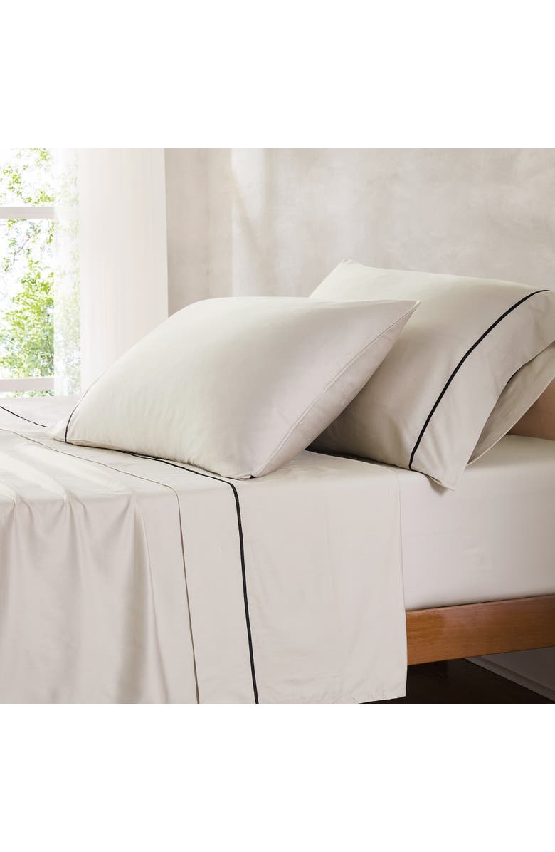 Chuks Collins x Lush Decor Linear Cotton Sheet Set, Alternate, color, French Oak