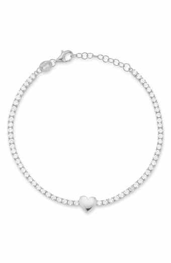 Cubic Zirconia Heart Tennis Bracelet