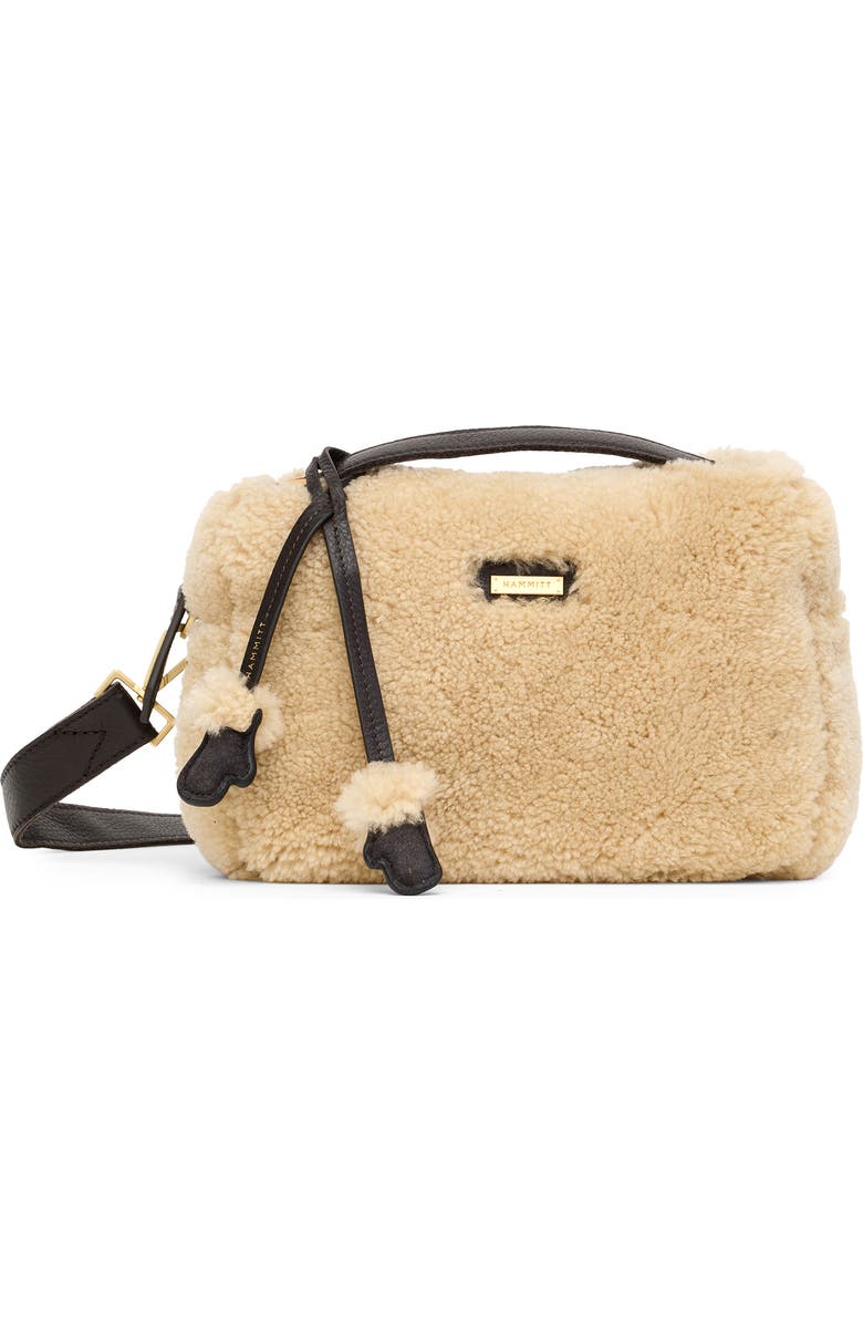 HAMMITT Small Evan Genuine Shearling Crossbody Bag, Main, color, Sundance Shearling/Gold
