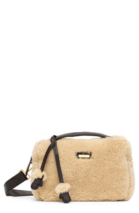 Small Evan Genuine Shearling Crossbody Bag