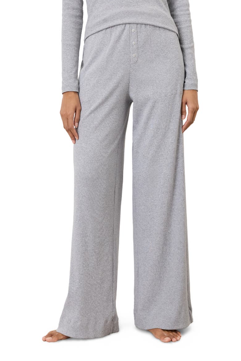 Dream Rib Wide Leg Lounge Pant Made With Organic Cotton, Alternate, color, Heather Grey