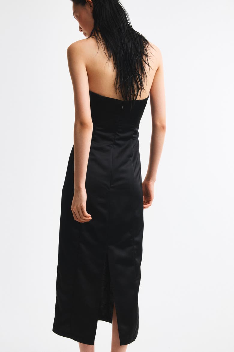 Fitted Bandeau Dress, Alternate, color, Black