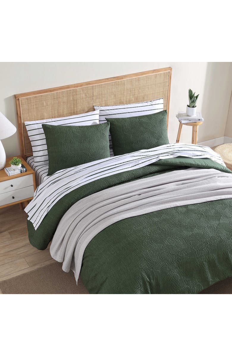 Nautica Point Harbor Embossed Comforter Set, Alternate, color, Fern Green