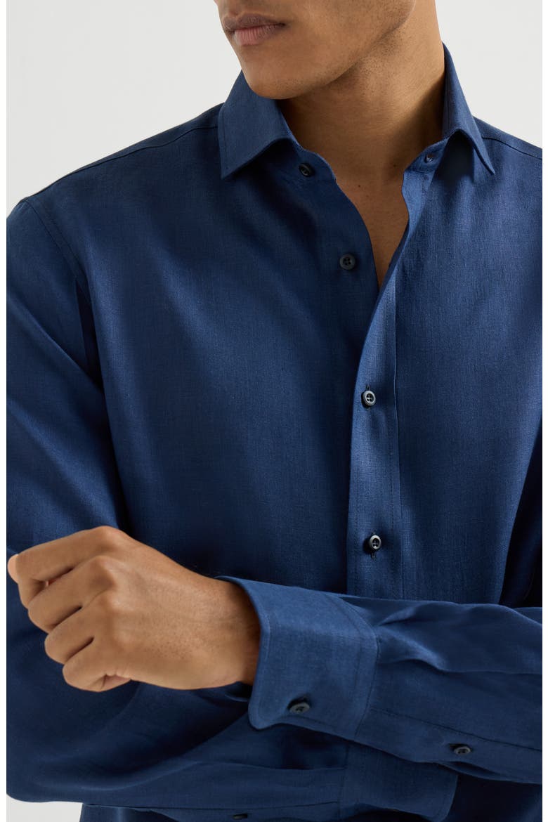 Linen shirt, Alternate, color, Navy Blue