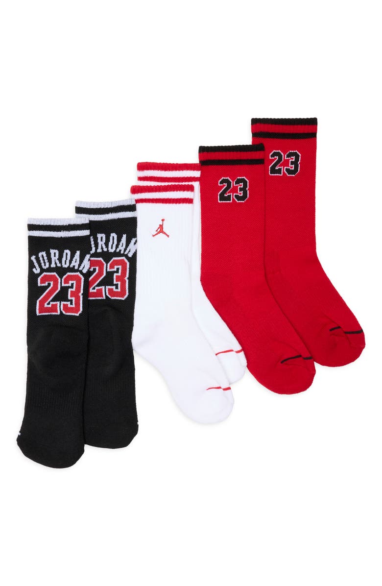 Jordan Kids' Varsity Jersey 3-Pack Crew Socks, Main, color, Black