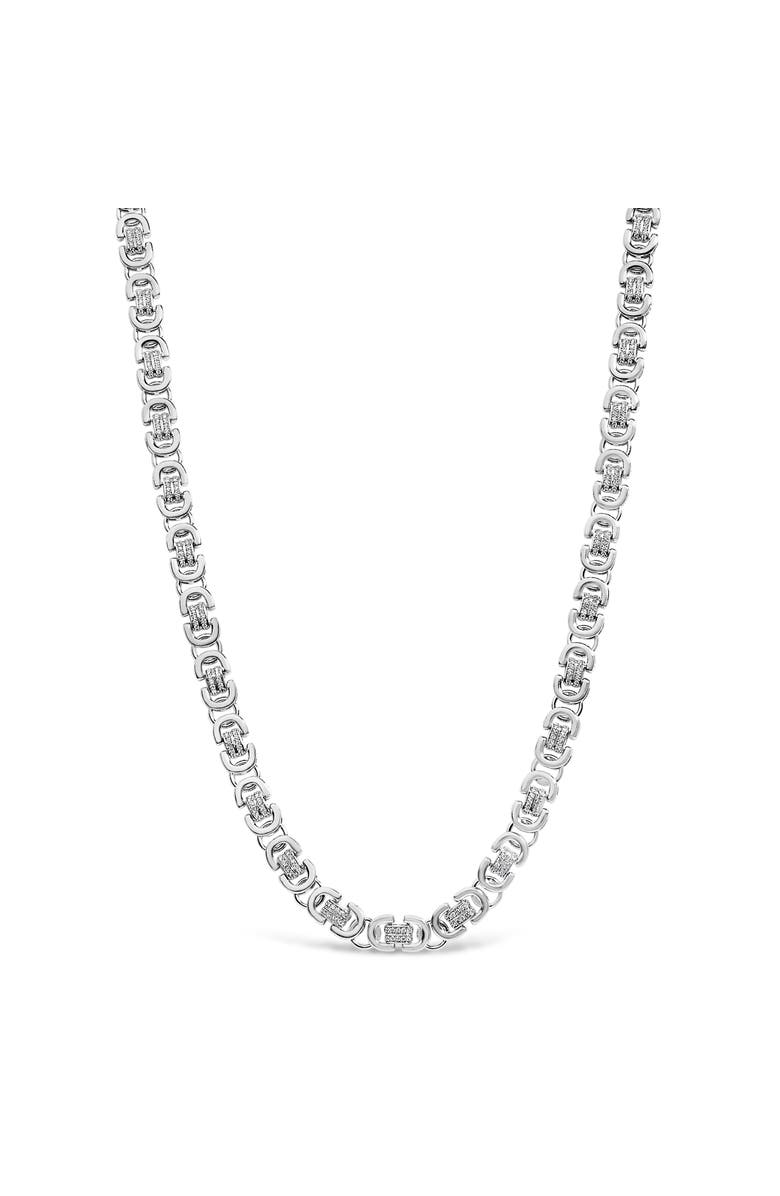 Haus of Brilliance Sterling Silver 2 1/2 Cttw Diamond Eternity Men's Station Necklace, Main, color, Silver