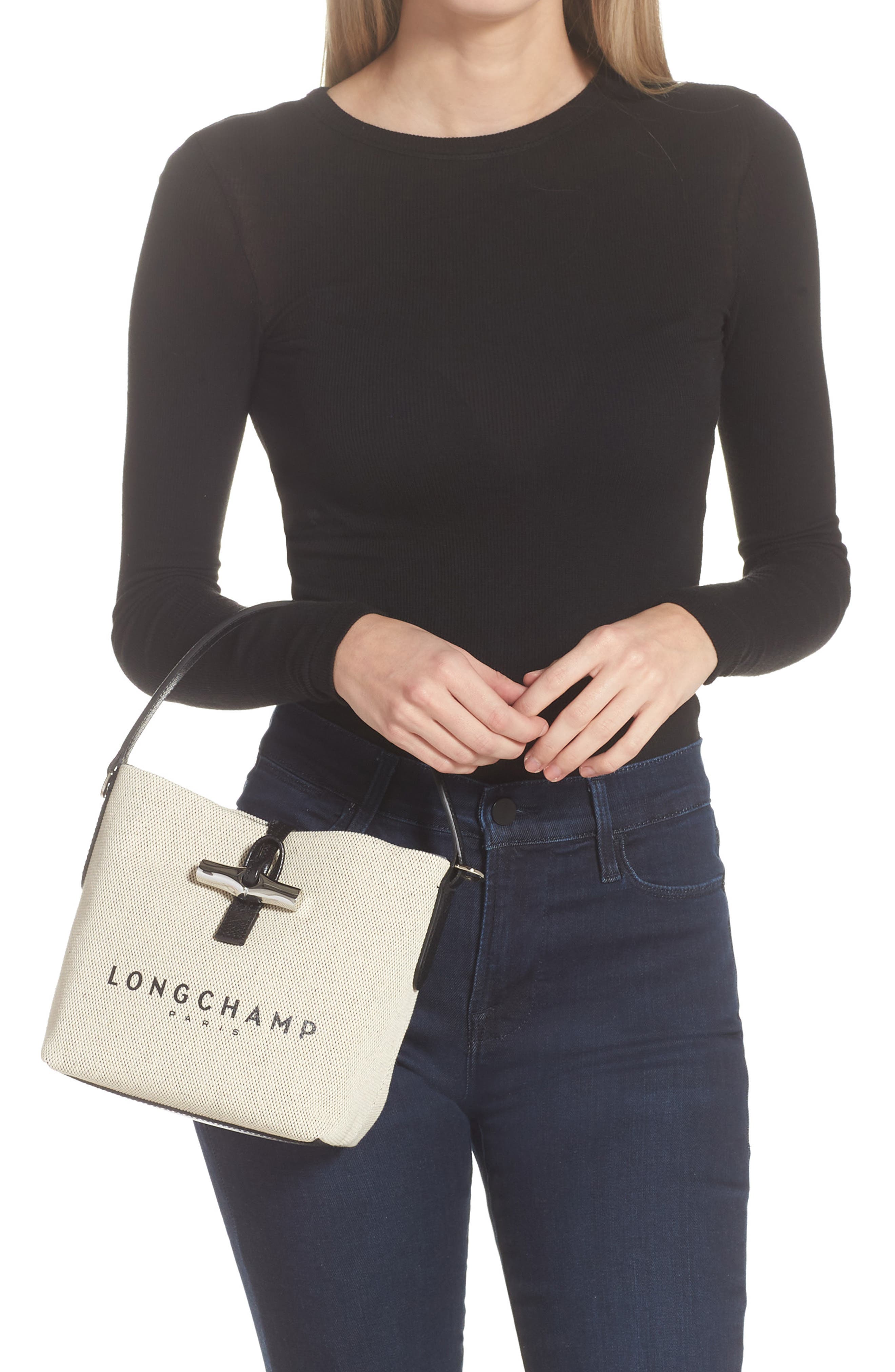 Longchamp Roseau Bucket Bag, Alternate, color, 