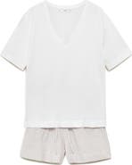 MANGO Mixed Media Cotton Short Pajamas