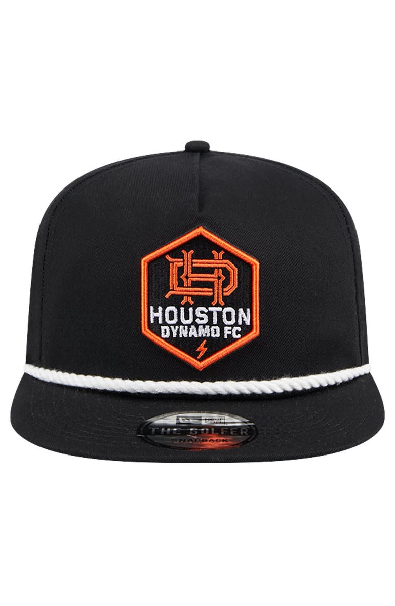 New Era Men's New Era Black Houston Dynamo FC 2024 Kick Off Collection Golfer Snapback Hat, Alternate, color, 