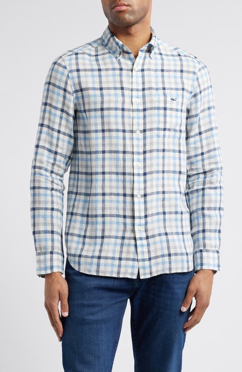 Vineyard Vines Slub Linen Button-down Shirt In Coastline Plaid