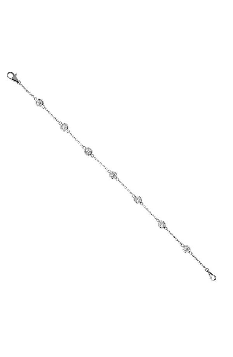 ALLUREZ Lab Diamond Anklet Bracelet Bezel Set 14K, Alternate, color, 1.0Ct,White Gold