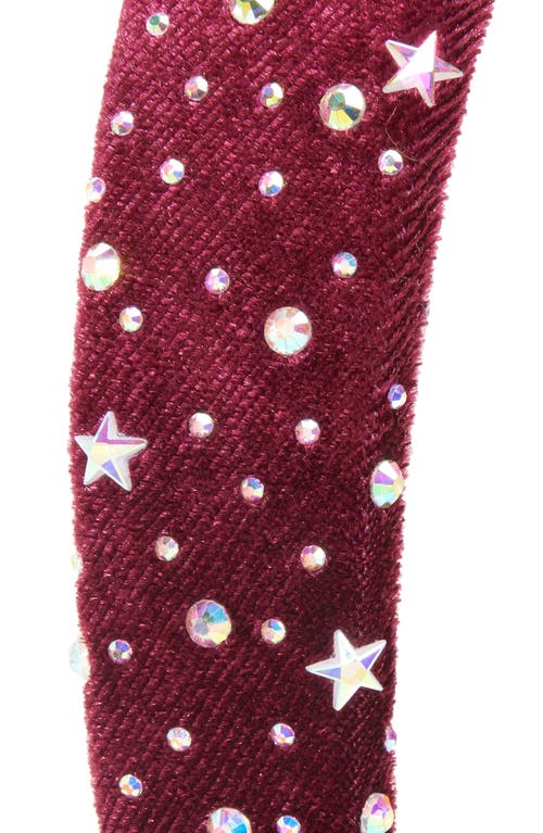 Cara Kids' Jewel Headband In Burgundy