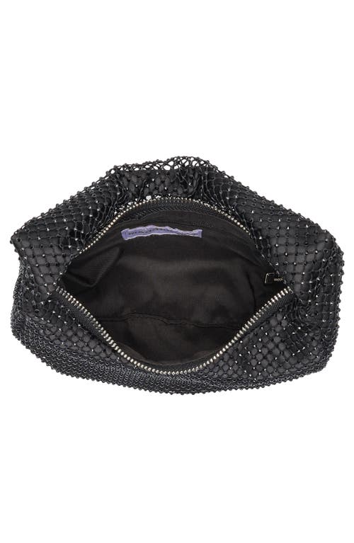 Madden Girl Rhinestone Mesh & Satin Mini Shoulder Bag In Black