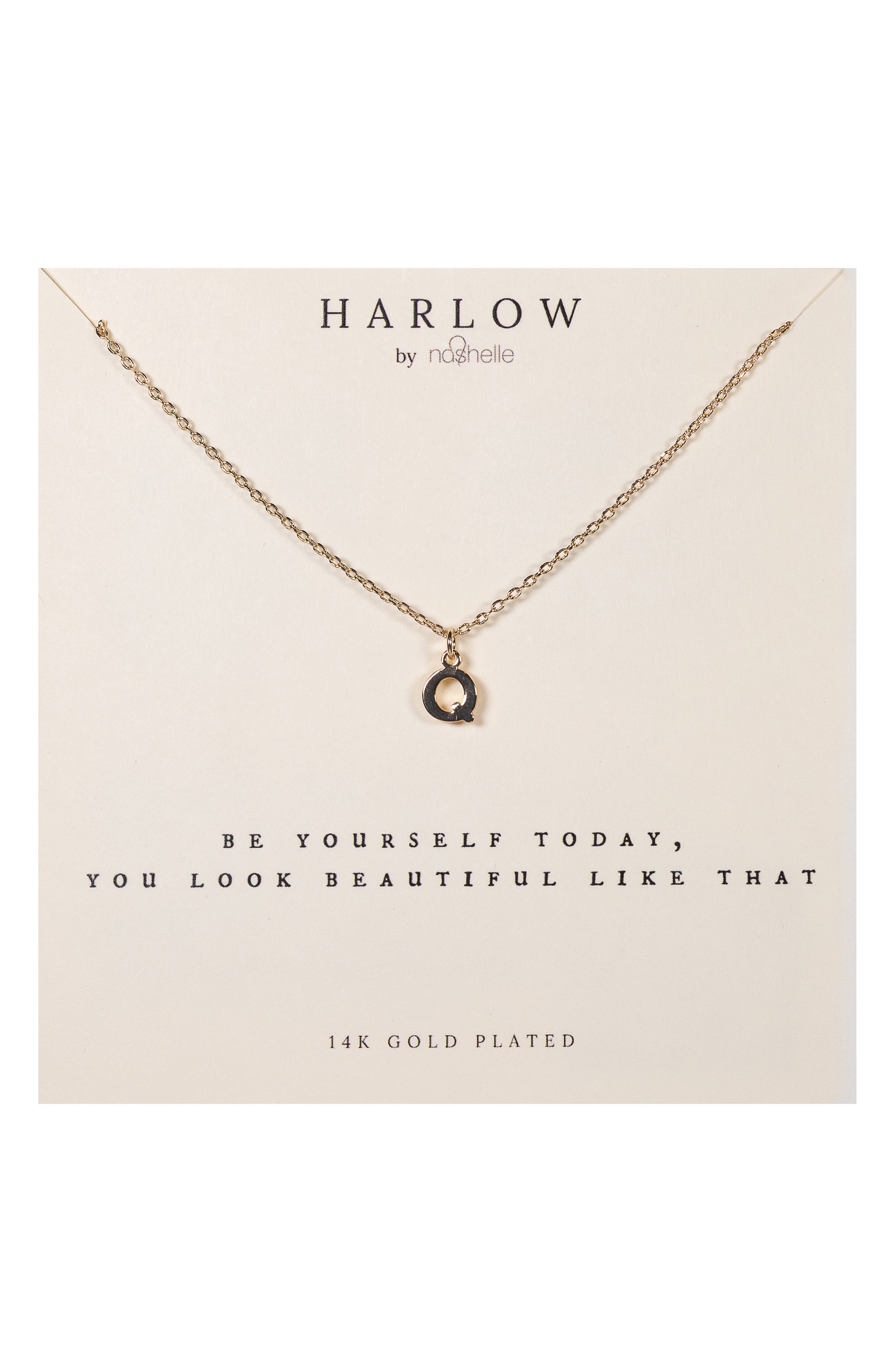 Nashelle Initial Charm Necklace in Gold Q 