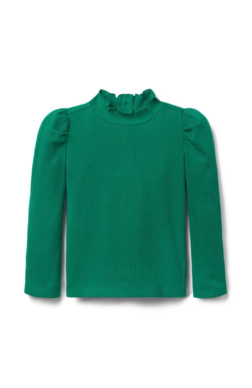 Janie And Jack Kids'  Ribbed Turtleneck In Green