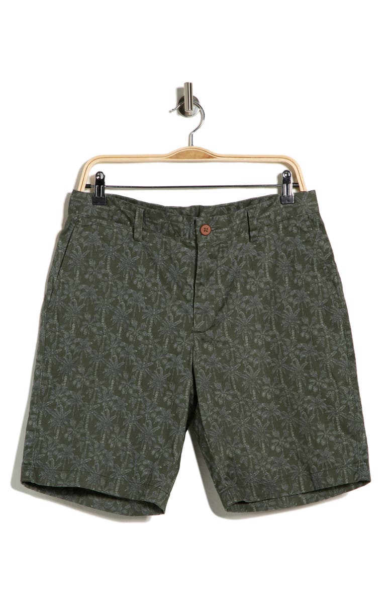 Rich Palms Print Shorts, Alternate, color, DARK TEA LEAF