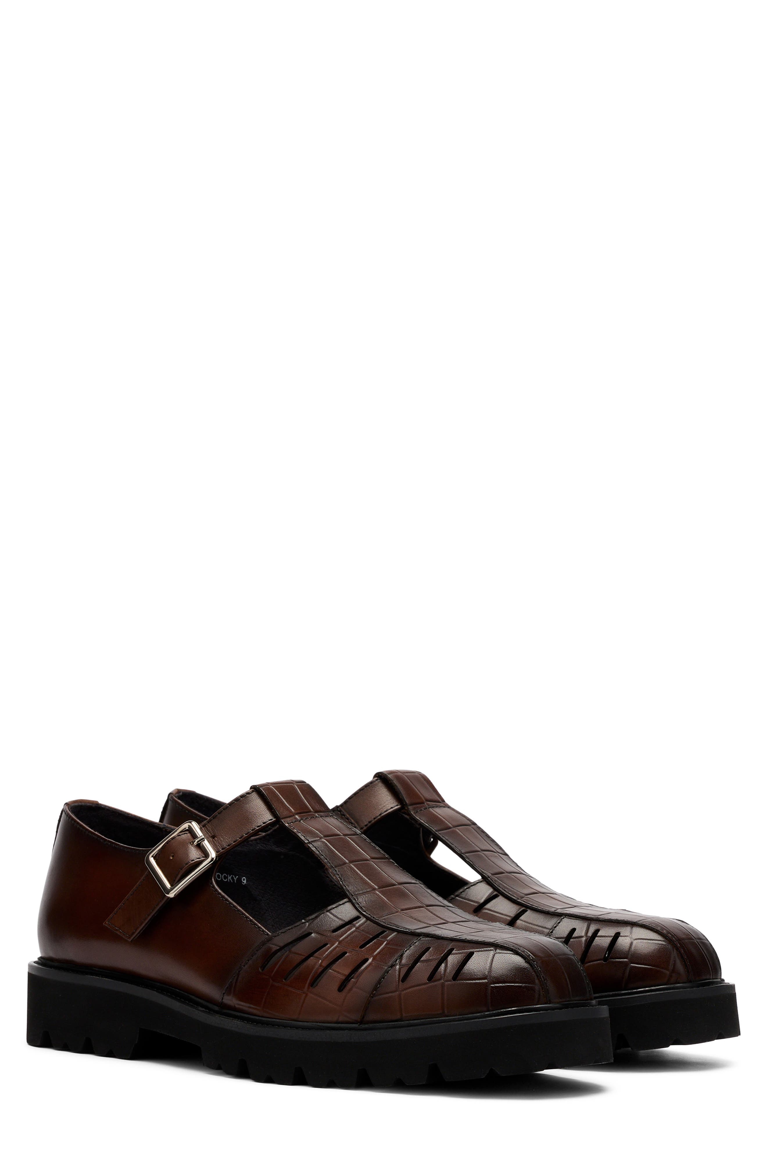 MARC NOLAN Rocky Fisherman Sandal, Main, color, Brown
