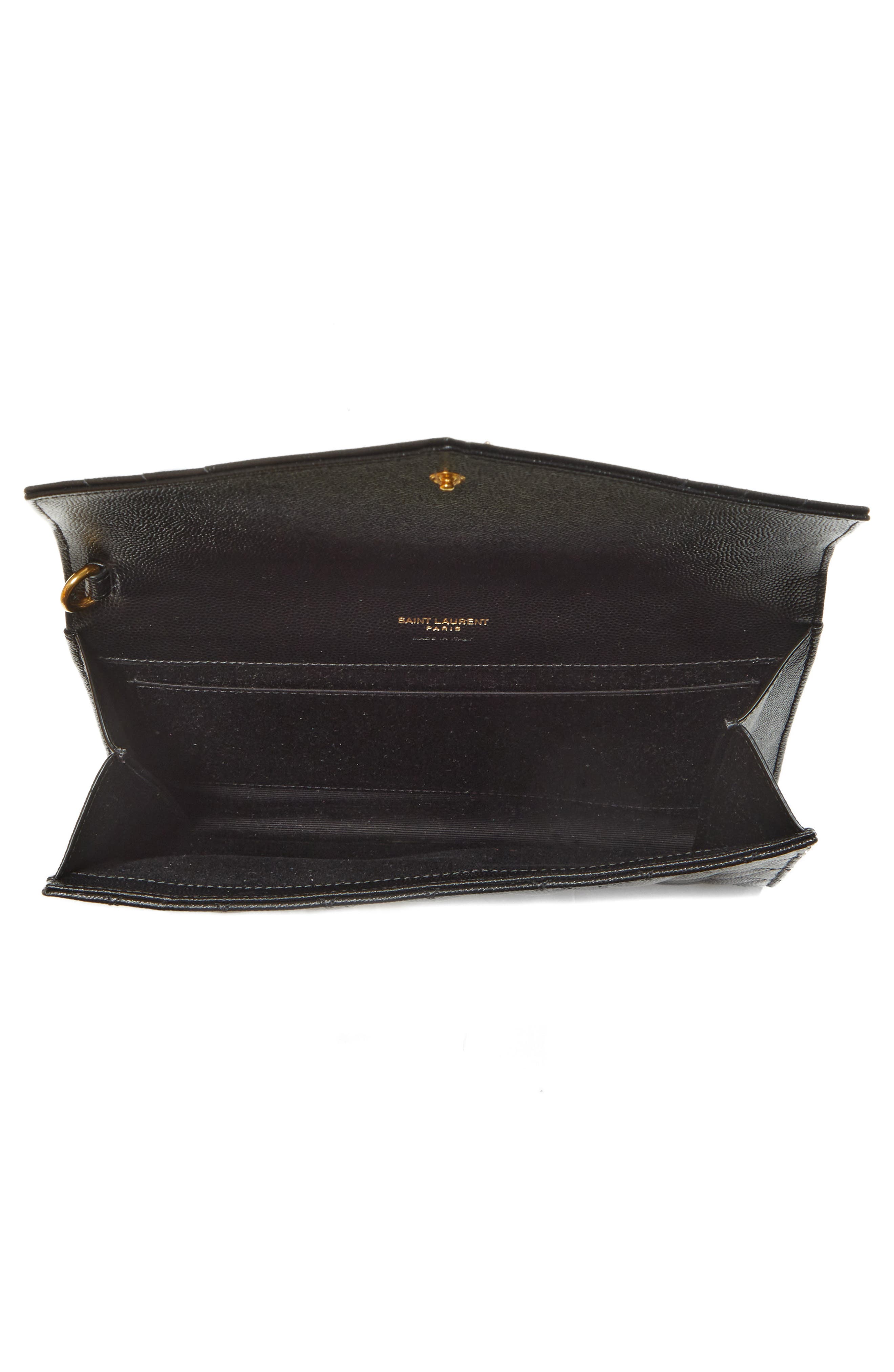 Saint Laurent Monogram Matelassé Leather Clutch, Alternate, color, 