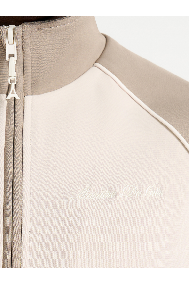 Signature Piped Track Jacket, Alternate, color, Taupe/Beige