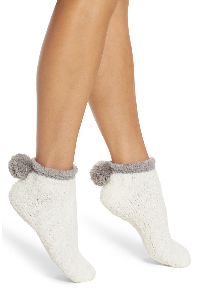 2-Pack Pom Pom No-Show Socks, Main, color, CLAY