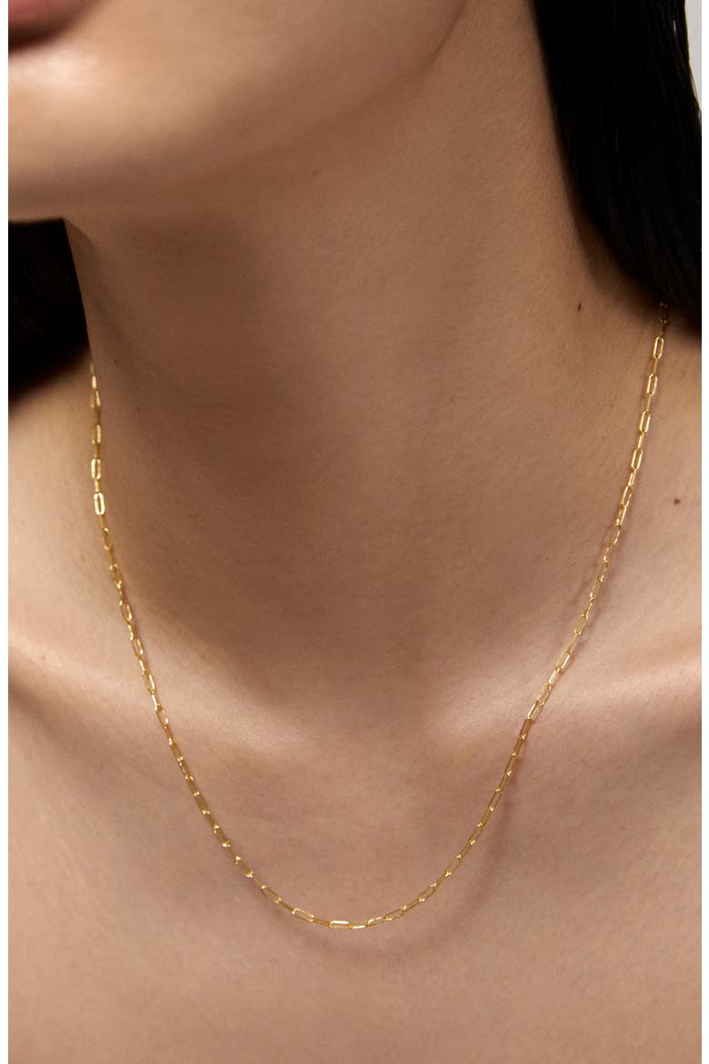 14K Gold Paper Clip Chain Necklace, Alternate, color, 14KT SOLID GOLD
