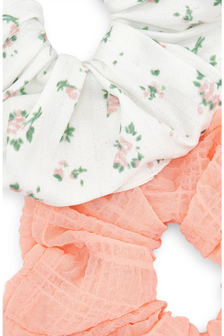 Assorted 2-Pack Scrunchies, Alternate, color, PINK/ IVORY
