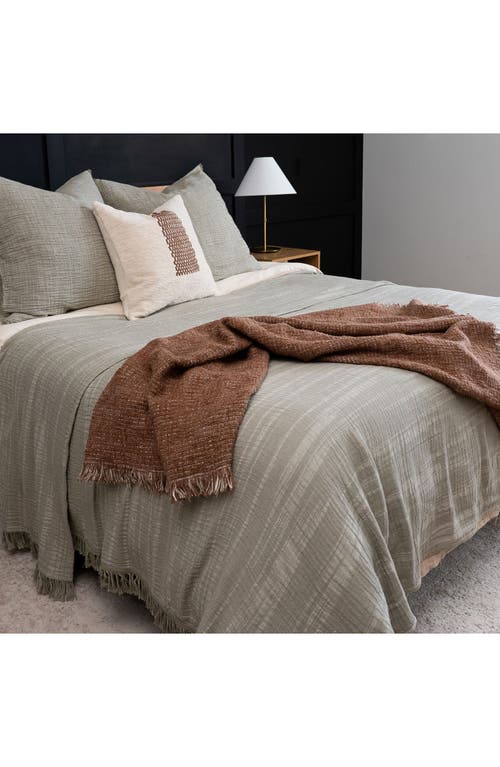 Crane Air Sage Fringe Bedspread In Green