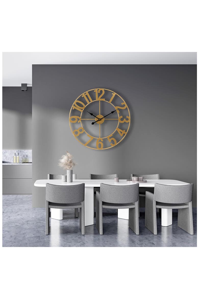 24 Inch Numeral Wall Clock, Alternate, color, GOLD