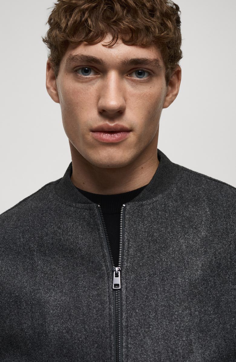 MANGO Flannel Bomber Jacket, Alternate, color, 