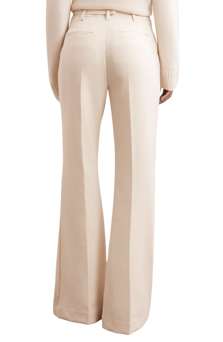 Reiss Leona Belted Flare Hem Pants, Alternate, color, Cream