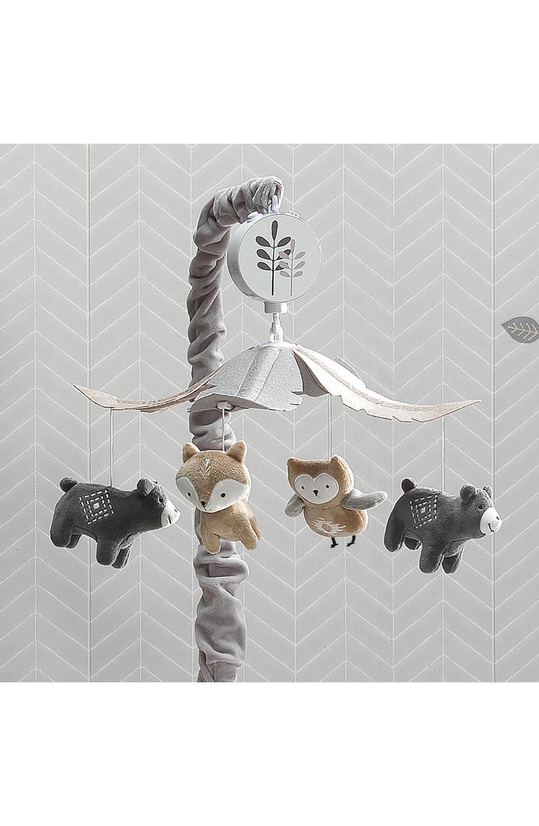 Lambs & Ivy Woodland Forest Musical Baby Crib Mobile Soother Toy, Alternate, color, Grey